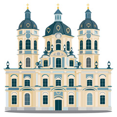 Fototapeta premium Architectural beauty of a historic cathedral with elegant towers and domes