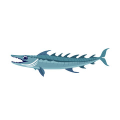 Obraz premium Unique marine creature illustrating the barracuda swimming amidst clear waters