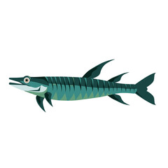 Fototapeta premium Colorful illustration of a marine fish swimming in deep water