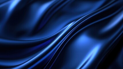 Fototapeta premium Abstract Blue Silk Fabric Draped Smoothly