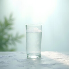 A frosted glass surface on a white background