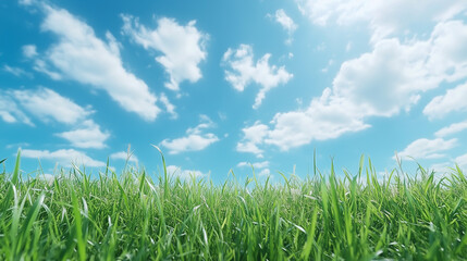 Fototapeta premium field of grass and perfect sky 