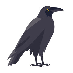 Fototapeta premium Raven perched quietly on a branch in a natural setting during daylight hours