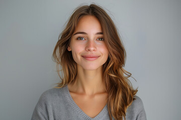 Fototapeta premium Portraits of Caucasian woman aged 20-40, in clean, simple attire unique styles and personalities in a minimalistic setting.