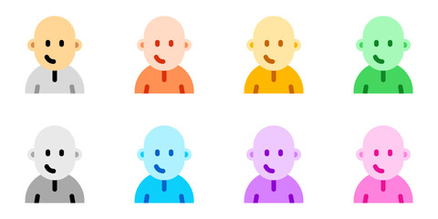 Editable person with clean shaved bald head avatar vector icon. User, profile, identity, persona. Part of a big icon set family. Perfect for web and app interfaces, presentations, infographics, etc