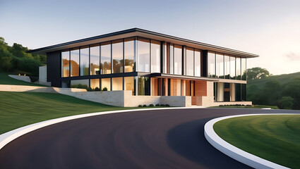 Obraz premium modern house on the road