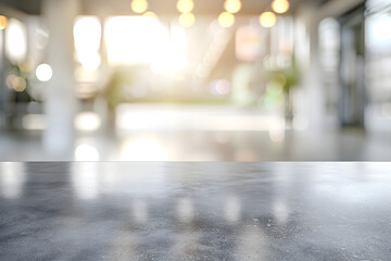 Fototapeta premium A blurred interior space with a focus on a textured surface in the foreground.