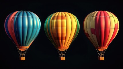 Fototapeta premium hot air balloons with different colors on each balloon