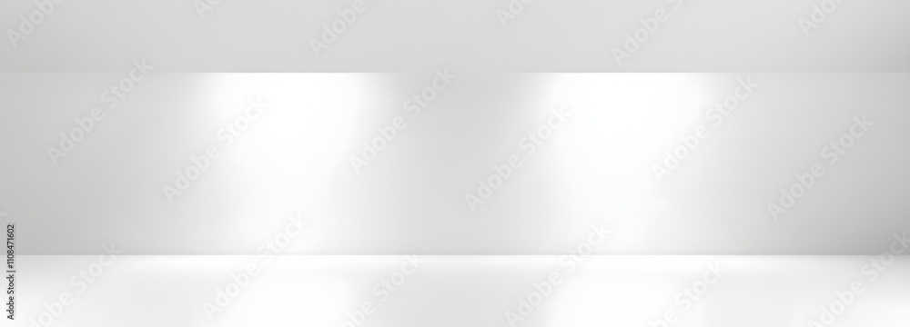 Poster bright white background with soft edges and gentle lighting, creating an elegant and spacious area f