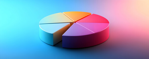 Obraz premium Colorful 3D Pie Chart Illustration