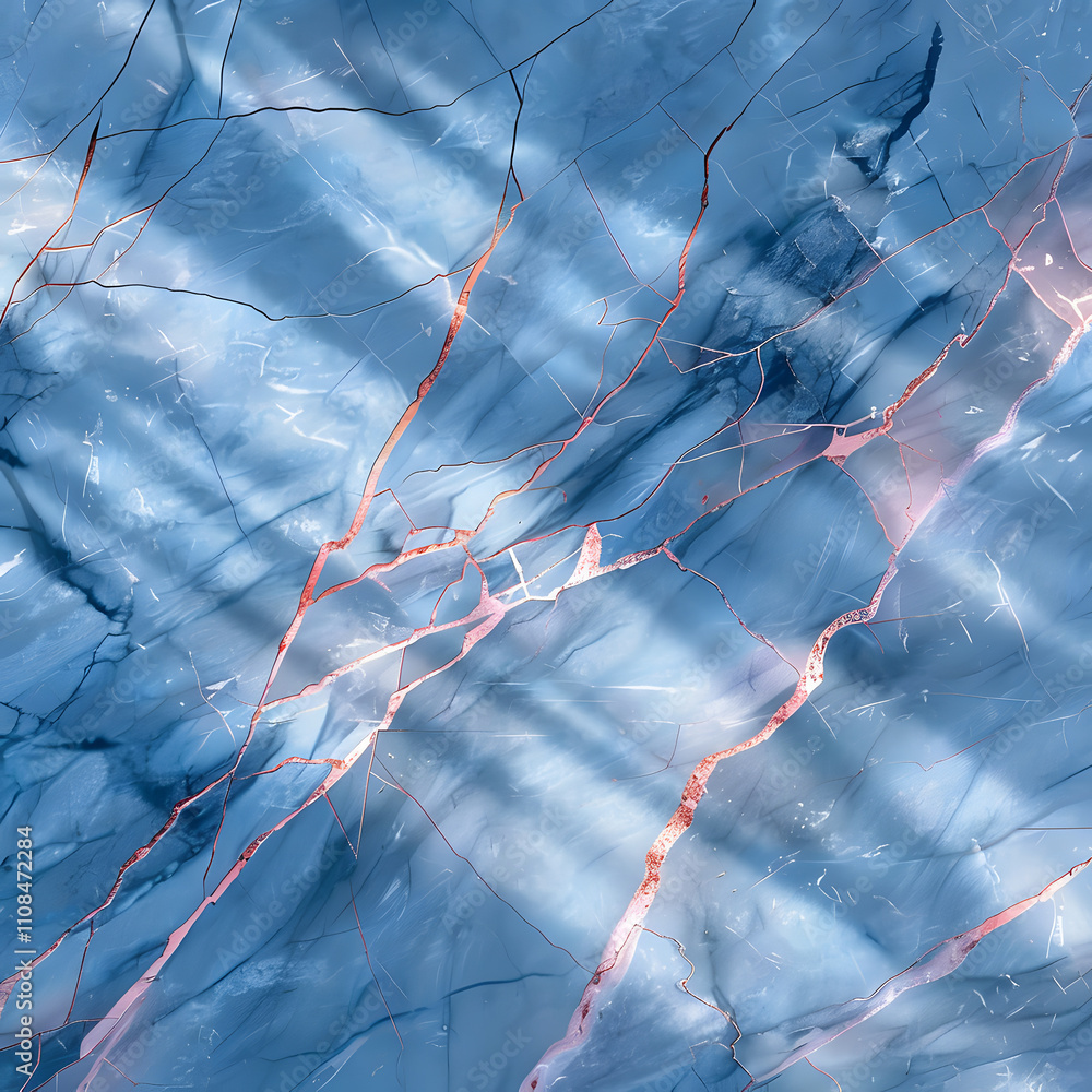 Aufkleber a close-up view of a textured blue marble surface with intricate patterns and veins.