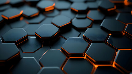 Dark Hexagon 3D Abstract Background