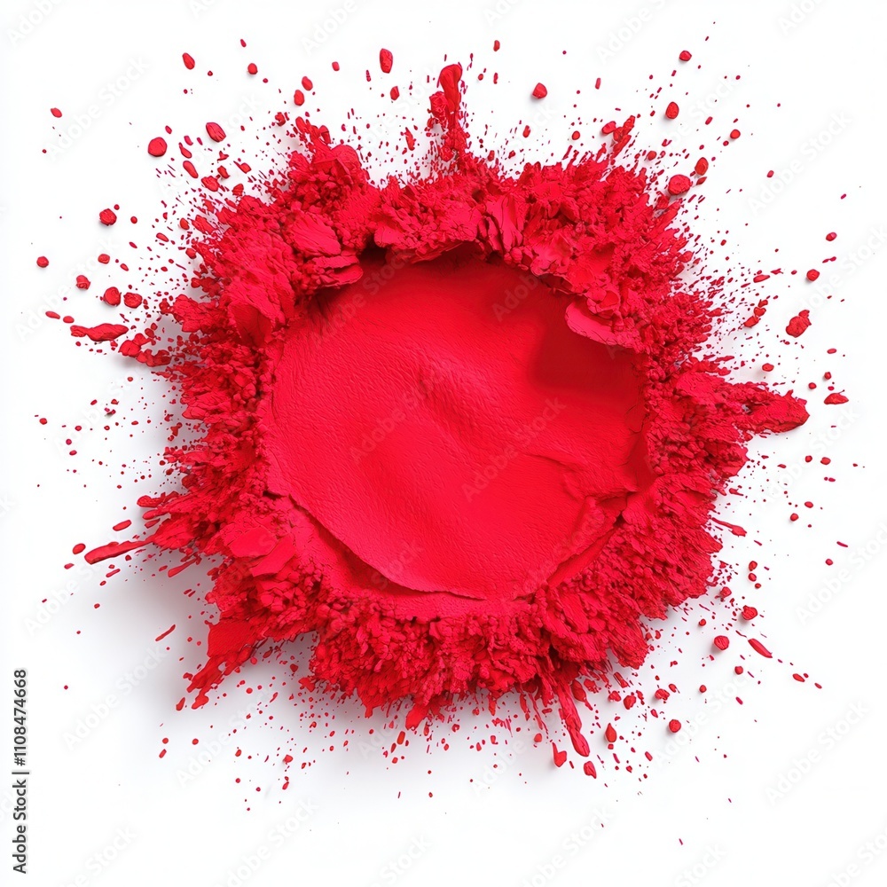 Poster a vibrant explosion of red powder creates a striking circular pattern, showcasing the dynamic moveme