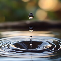 A drop of water falling into a puddle, creating a ripple effect, symbolizes the significant impact of individual actions on fostering positive change.