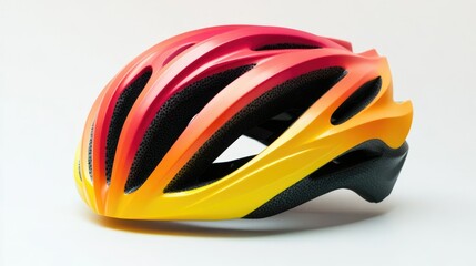 Fototapeta premium A vibrant cycling helmet showcasing a sleek design for safety and performance.