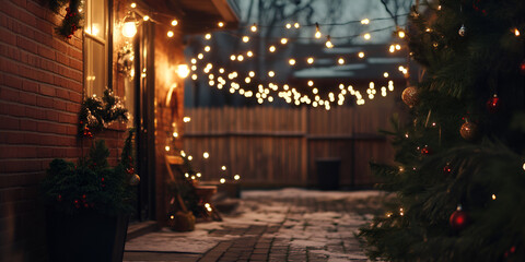 Obraz premium Festive Street Decoration with Lights