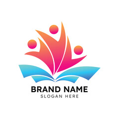Education Book Gradient abstract colorful logo design