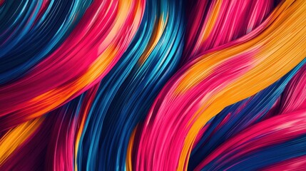 Naklejka premium Abstract Swirling Vibrant Color Paint Strokes