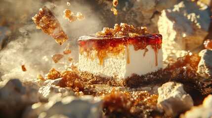 Decadent Caramel Cake: Irresistible Dessert Photography