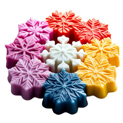 Charming Snowflake cake mold Isolated On Transparent Background 
