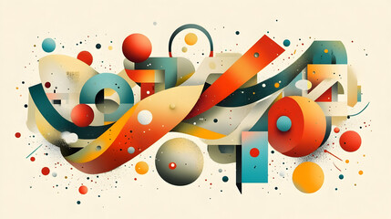 Obraz premium Abstract geometric shapes and colors composition.
