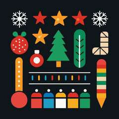 Obraz premium Christmas Graphics Element Vector Design for Festive Decorations and Holiday Projects