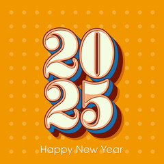 Happy new year 2025 Text Design vector.