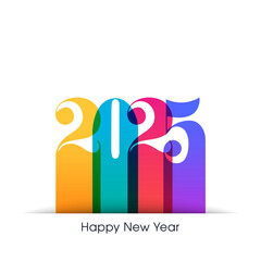 Happy new year 2025 Text Design vector.