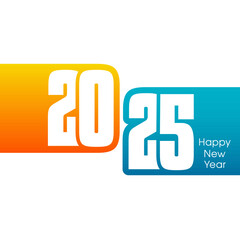 Happy new year 2025 Text Design vector.