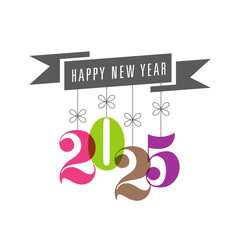 Happy new year 2025 Text Design vector.