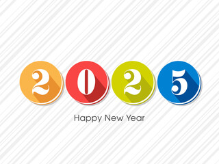 Happy new year 2025 Text Design vector.