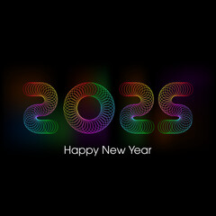 Happy new year 2025 Text Design vector.