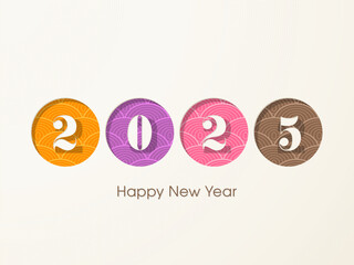 Happy new year 2025 Text Design vector.