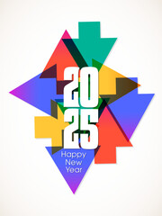 Happy new year 2025 Text Design vector.