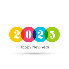 Happy new year 2025 Text Design vector.
