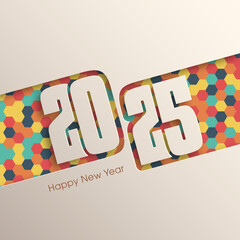 Happy new year 2025 Text Design vector.