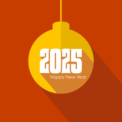 Happy new year 2025 Text Design vector.