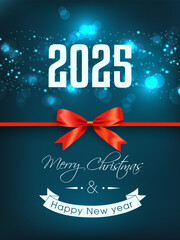 Happy new year 2025 Text Design vector.