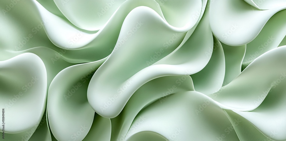Aufkleber abstract green waves creating a smooth, flowing texture.