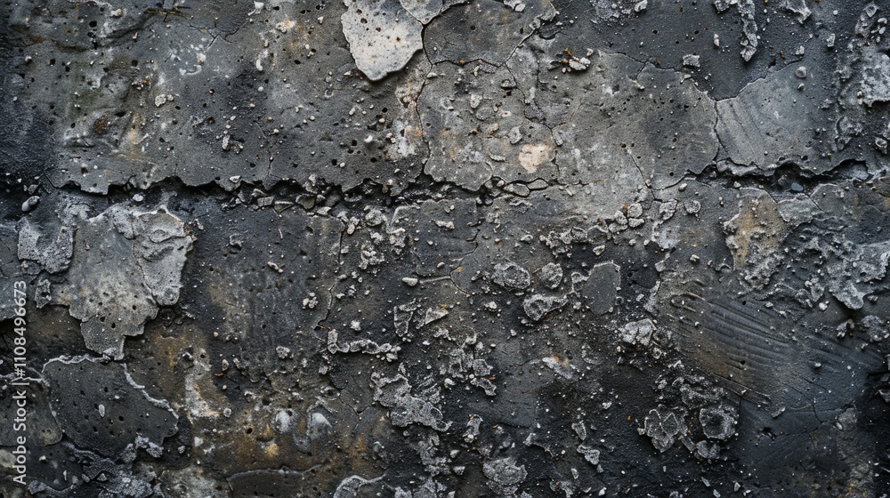 Poster top-down perspective highlighting the rough and textured surface of a concrete background