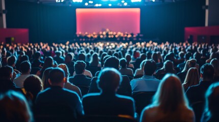 Audience Viewing a Stage Performance from Behind