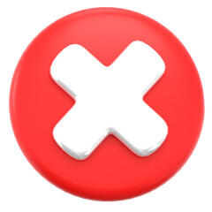 Obraz premium 3D Render Illustration icon cross mark