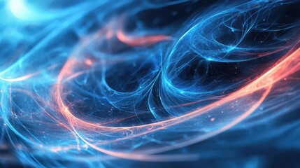 Fototapeta premium Abstract swirling blue and orange energy cosmic flow