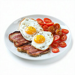 ull English Breakfast isolated on white background