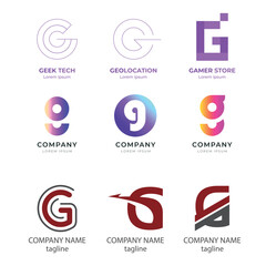 g alphabet letter Corporate business company marketing logo design elegant and badge design vector logo