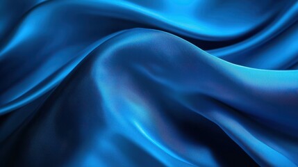 Fototapeta premium Blue Silk Draped Fabric Abstract Texture Background