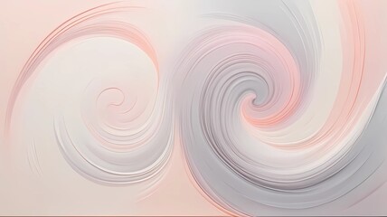 Modern Swirl Design with Pink and Peach Tones on Cream Canvas