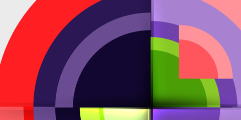 Obraz premium Circle and semi circle geometric background. Vector Illustration For Wallpaper, Banner, Background, Card, Book Illustration, landing page