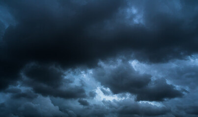Cloud storm sky dark halloween background rain lightning thunder stoumy typhoon Nature light scene...