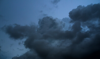 Cloud storm sky dark halloween background rain lightning thunder stoumy typhoon Nature light scene...